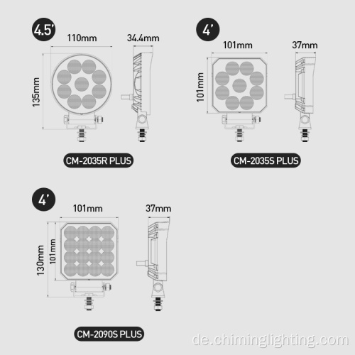 4,5 -Zoll 20W Traktor Arbeit Licht 4x4 LKW -Fahrzeuge über LKW -Licht LED -Arbeitslicht